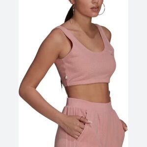 Adidas pink crop top size L nwt